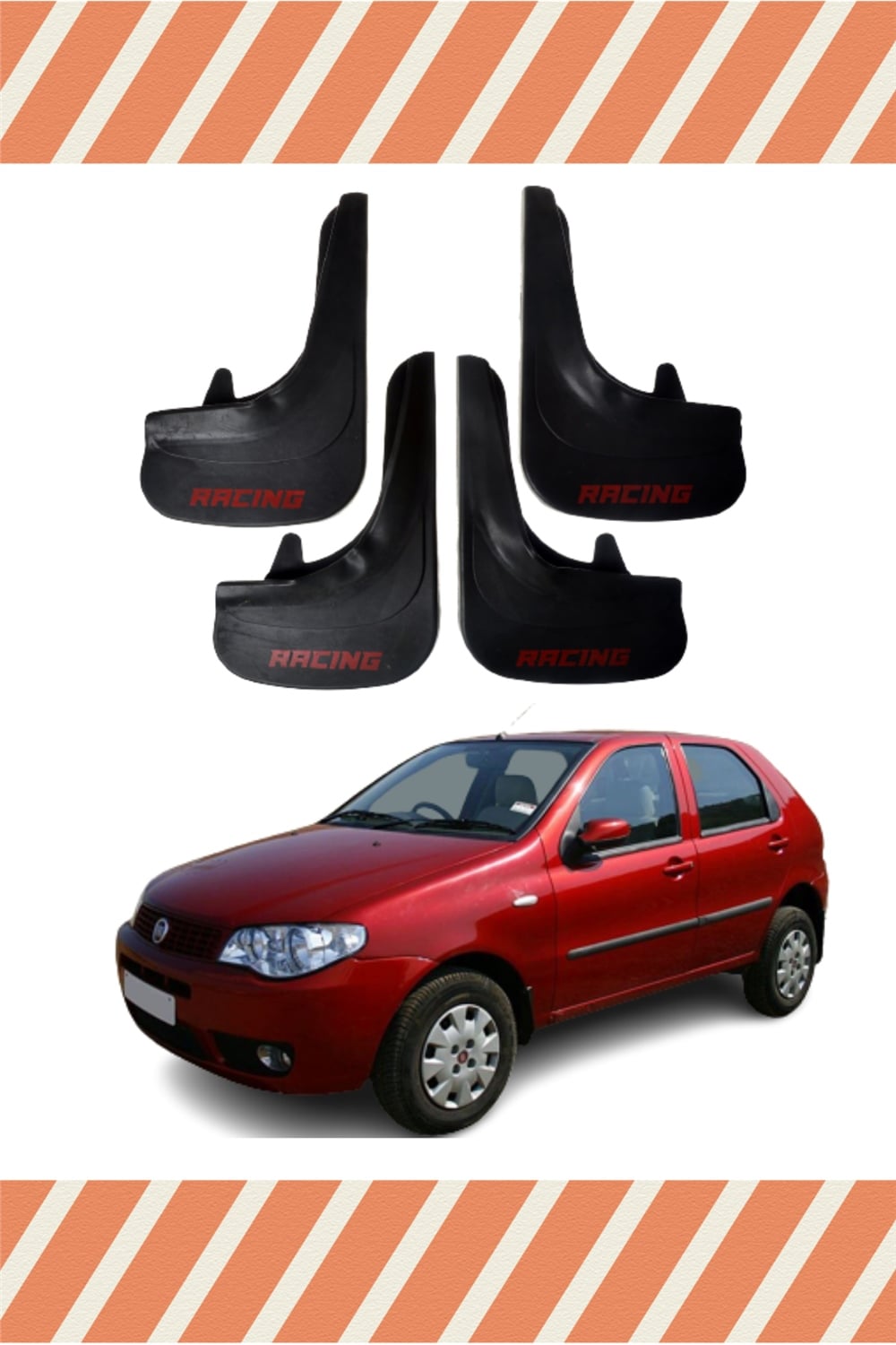 Fiat Palio Tüm Kasalar Racing Yazılı 4'Lü Tozluk Çamurluk Paçalık  