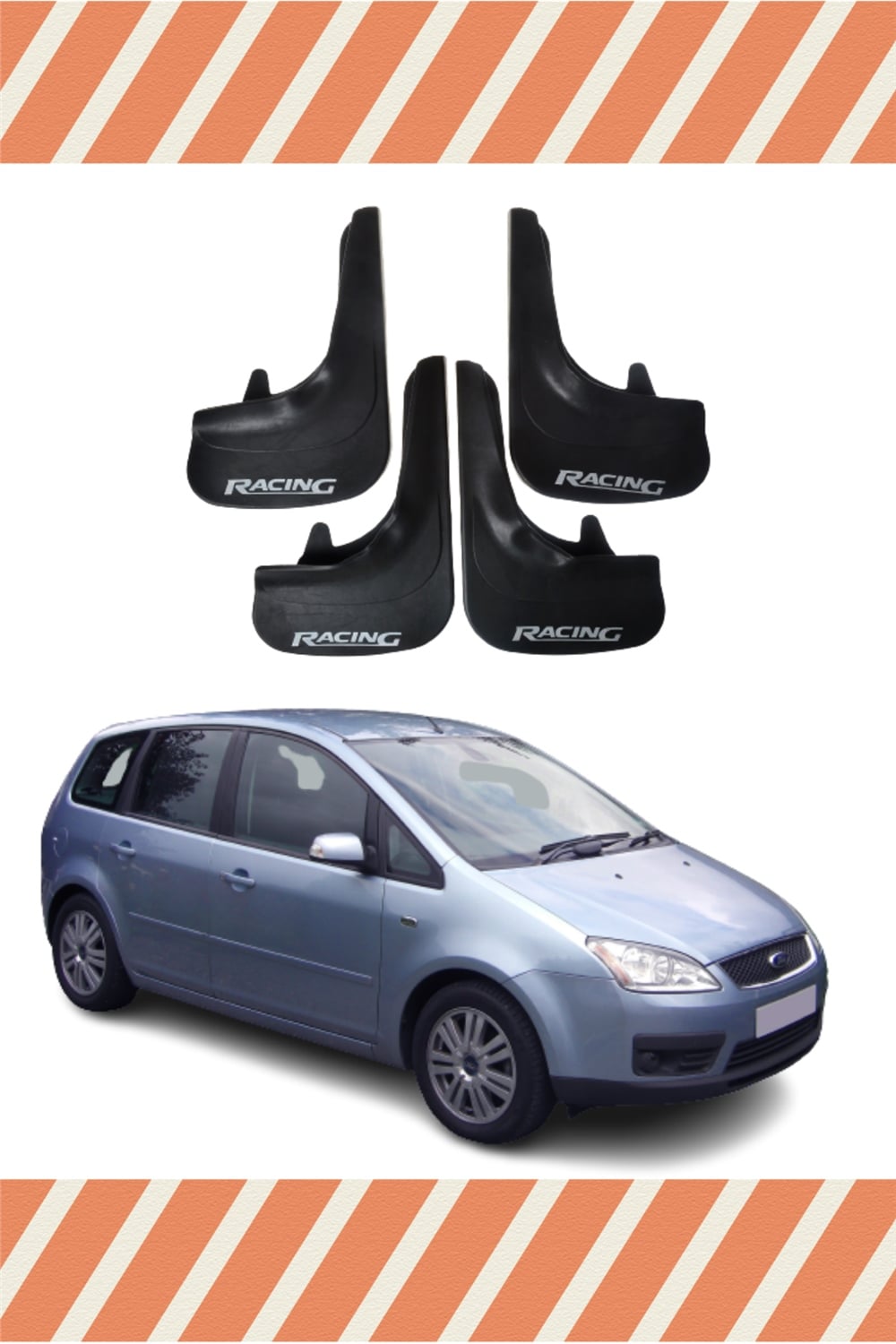 Ford C Max Racing Yazılı 4'Lü Tozluk Çamurluk Paçalık    