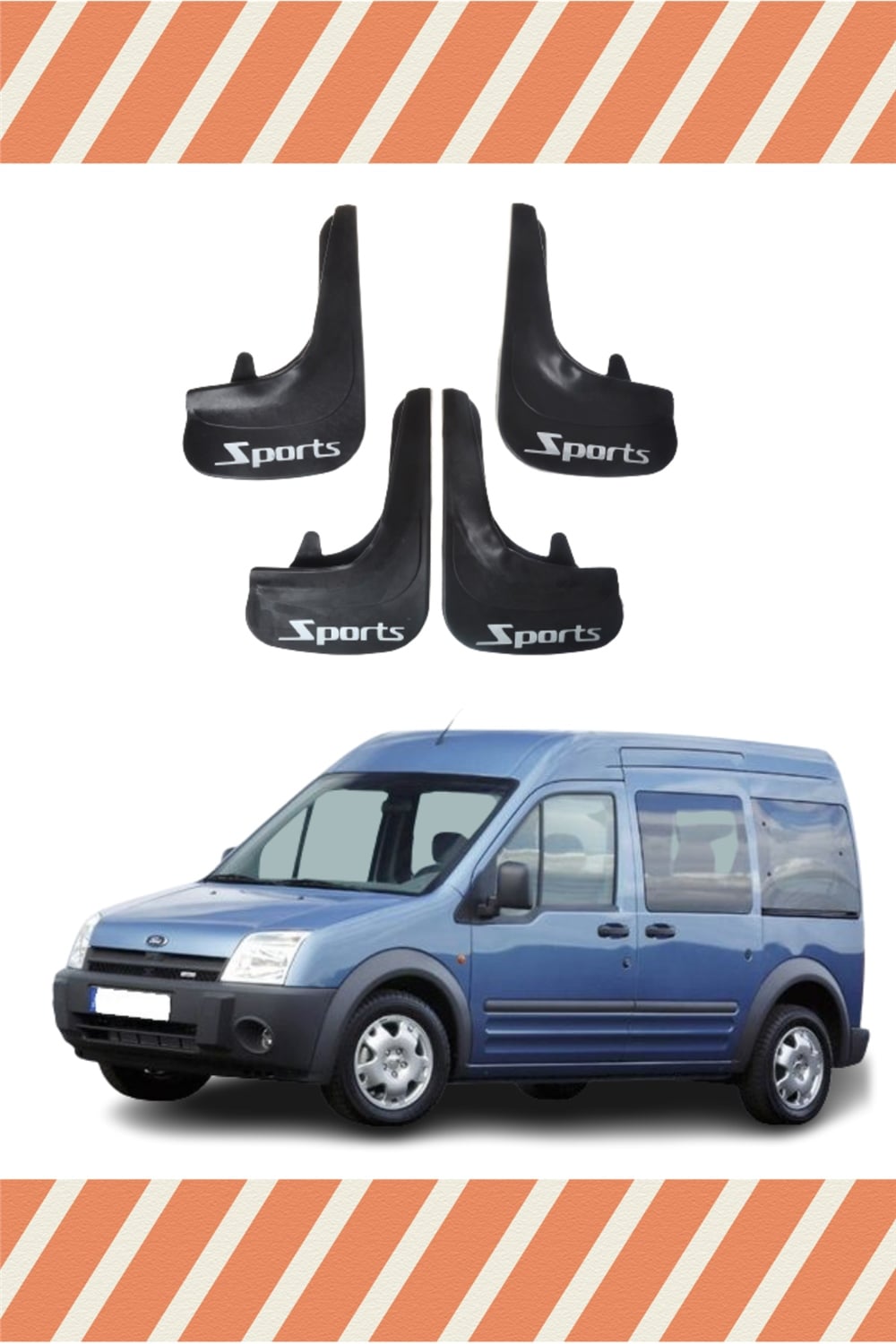 Ford Connect 2002-2013  Sports Yazılı 4Lü Tozluk Çamurluk Paçalık    