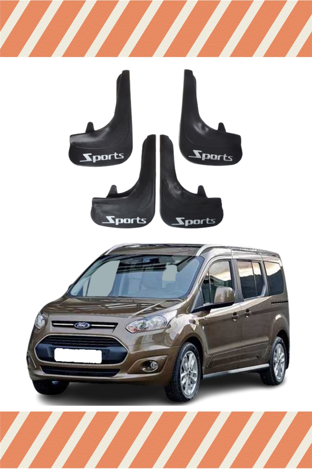 Ford Connect 4 Kapı 14 Ve Sonrası Sports Yazılı 4Lü Tozluk Çamurluk Paçalık    