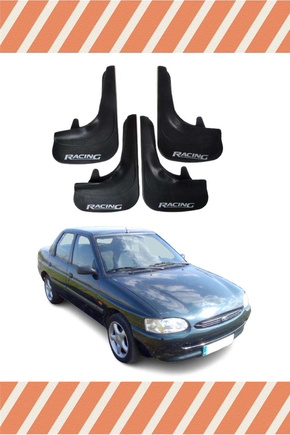 Ford Escort Racing Yazılı 4'Lü Tozluk Çamurluk Paçalık    