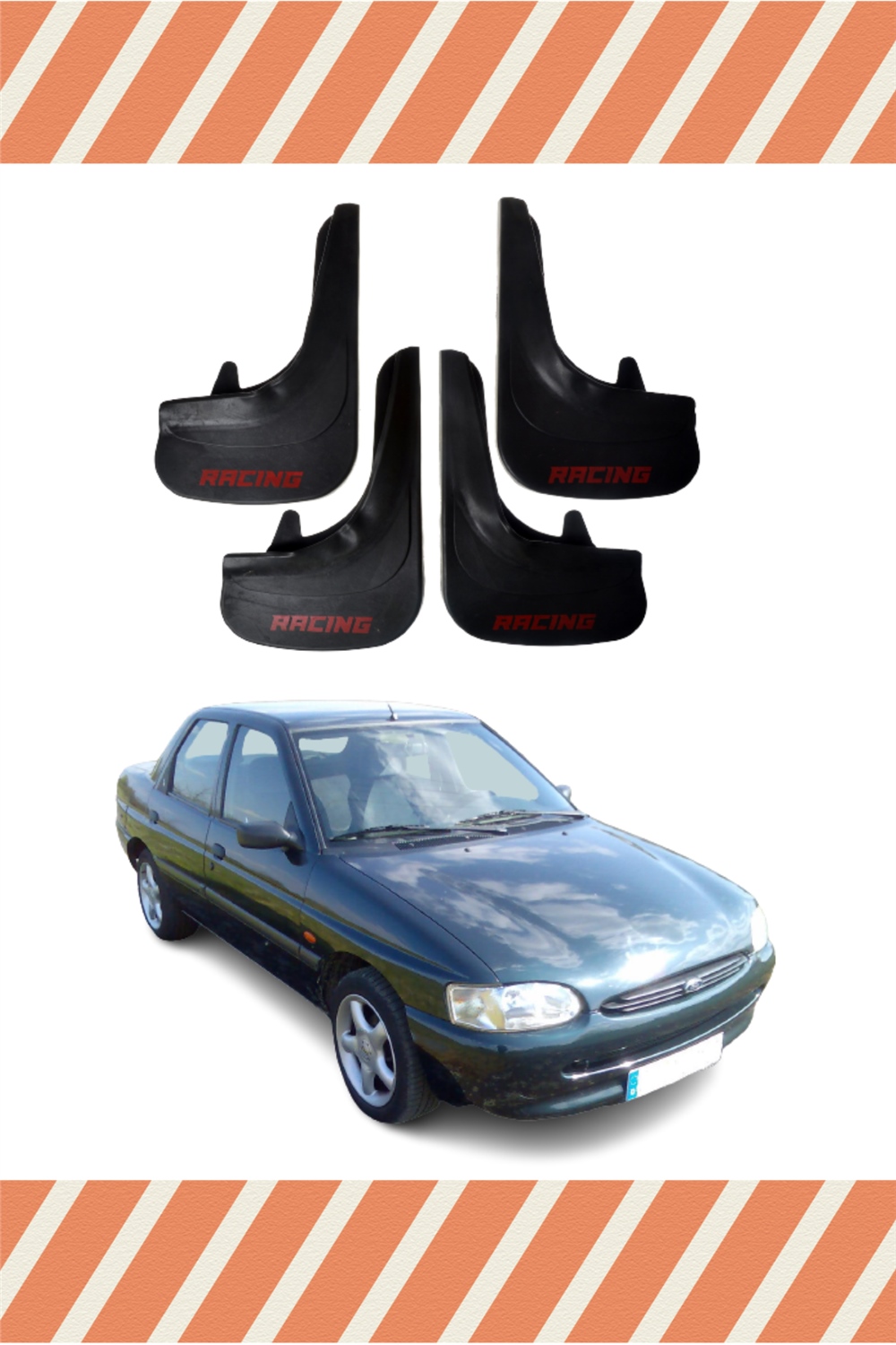 Ford Escort Racing Yazılı 4'Lü Tozluk Çamurluk Paçalık    