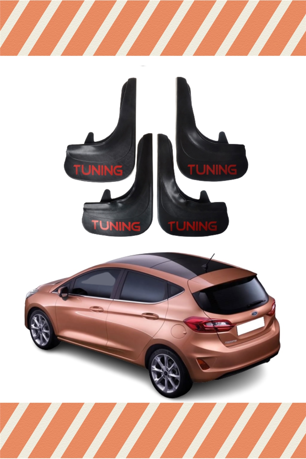 Ford Fiesta 2018 Ve Sonrası Tunıng Yazılı 4Lütozluk Çamurluk Paçalık    