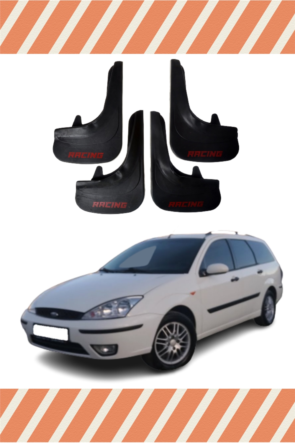 Ford Focus 1 Stw Racing Yazılı 4'Lü Tozluk Çamurluk Paçalık    