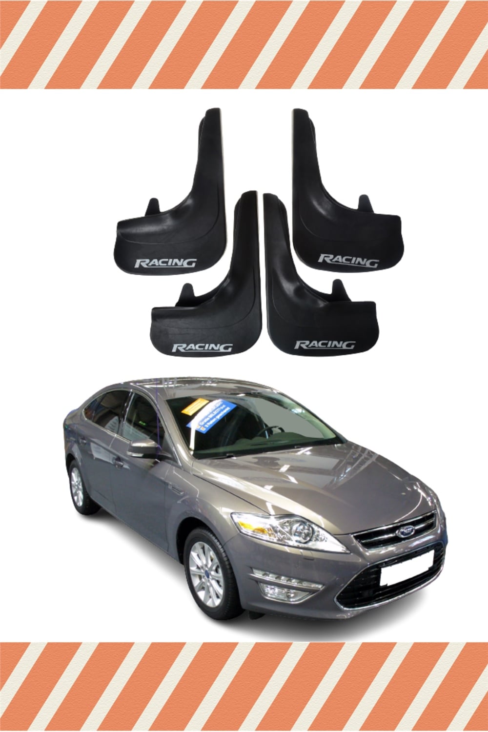 Ford Mondeo 2008-2013 Racing Yazılı 4'Lü Tozluk Çamurluk Paçalık       