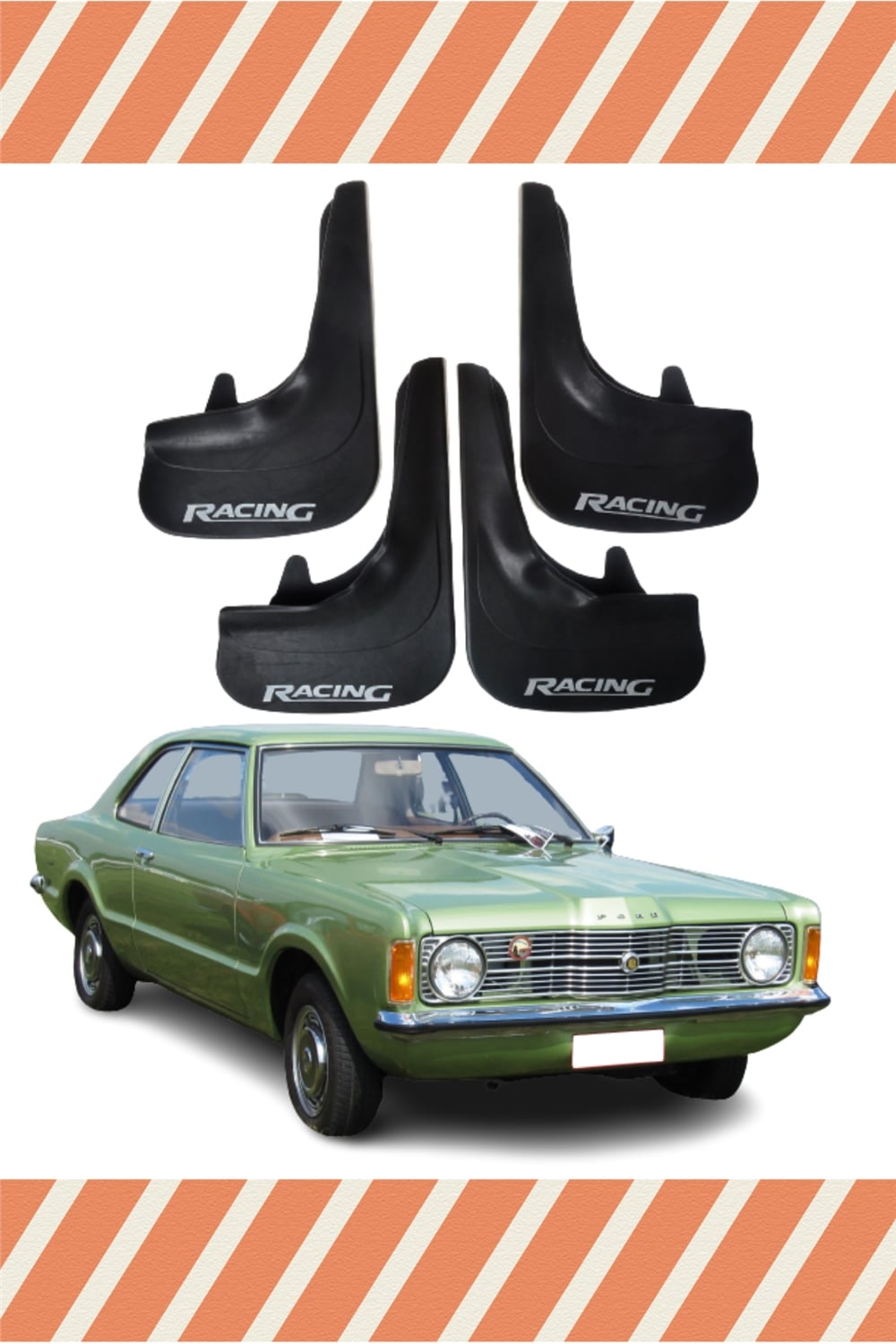 Ford Taunus Racing Yazılı 4'Lü Tozluk Çamurluk Paçalık       
