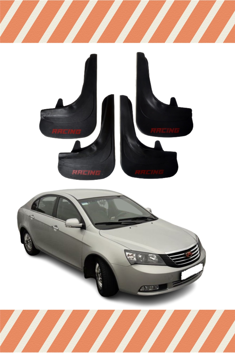 Geely Emgrand Racing Yazılı 4'Lü Tozluk Çamurluk Paçalık       