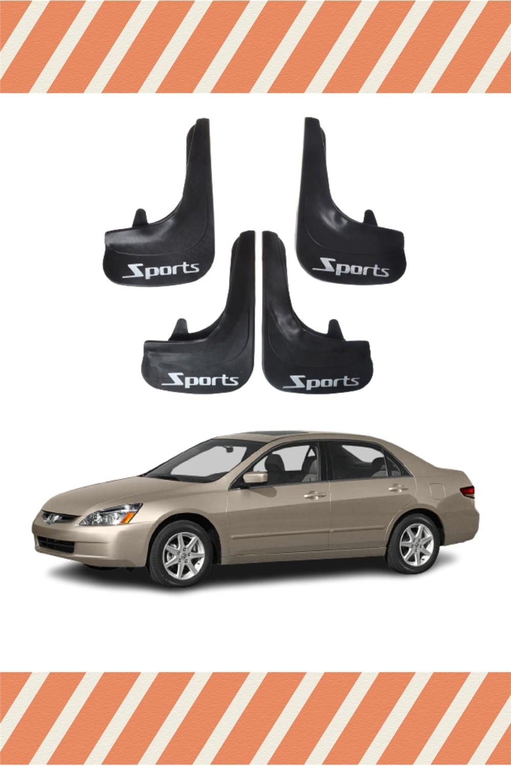 Honda Accord 2003-2008 Sports Yazılı 4Lü Tozluk Çamurluk Paçalık       