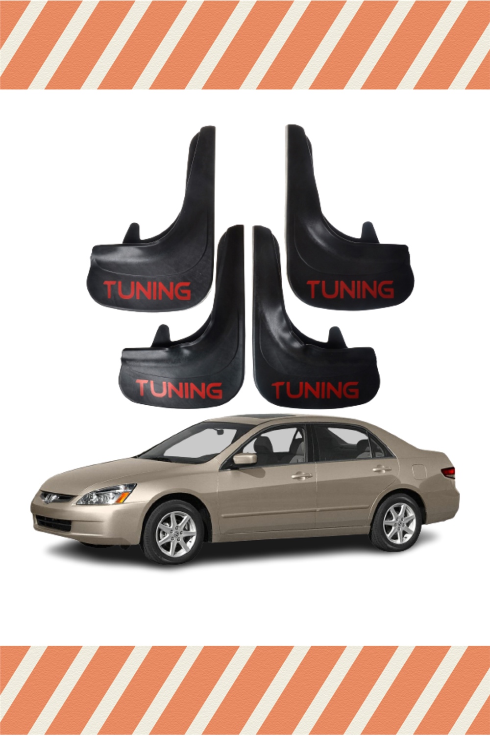 Honda Accord 2003-2008 Tunıng Yazılı 4Lü Tozluk Çamurluk Paçalık       