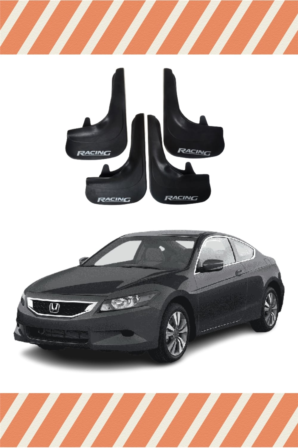 Honda Accord 2008-2012 Racing Yazılı 4'Lü Tozluk Çamurluk Paçalık       