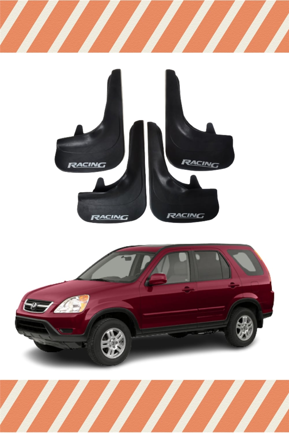 Honda Cr-V 2002-2007 Racing Yazılı 4'Lü Tozluk Çamurluk Paçalık    