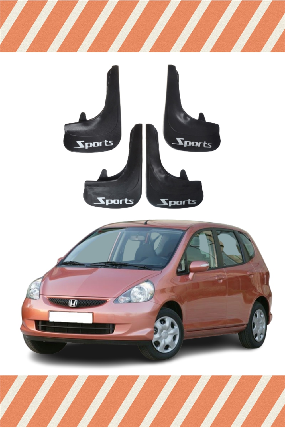 Honda Jazz 2002-2008 Sports Yazılı 4Lü Tozluk Çamurluk Paçalık    