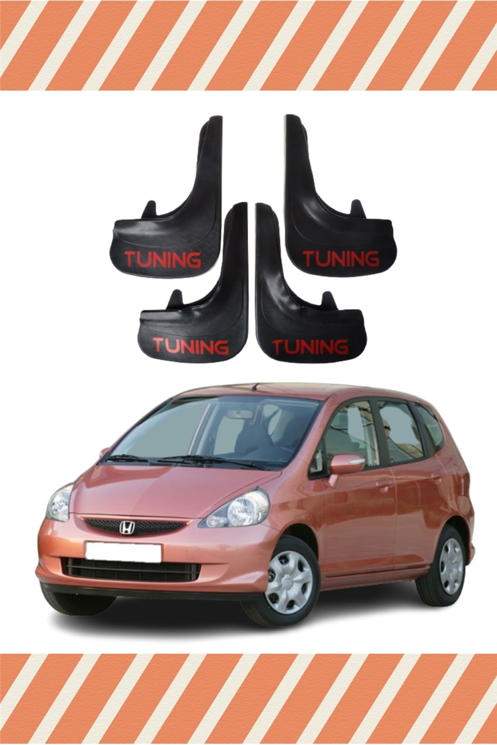 Honda Jazz 2002-2008 Tunıng Yazılı 4Lü Tozluk Çamurluk Paçalık    