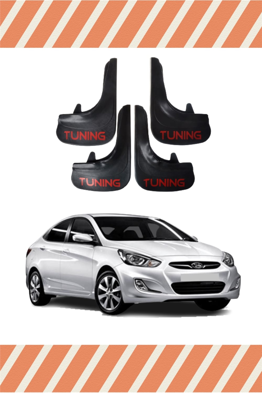Hyundai Accent Blue Tunıng Yazılı 4Lü Tozluk Çamurluk Paçalık