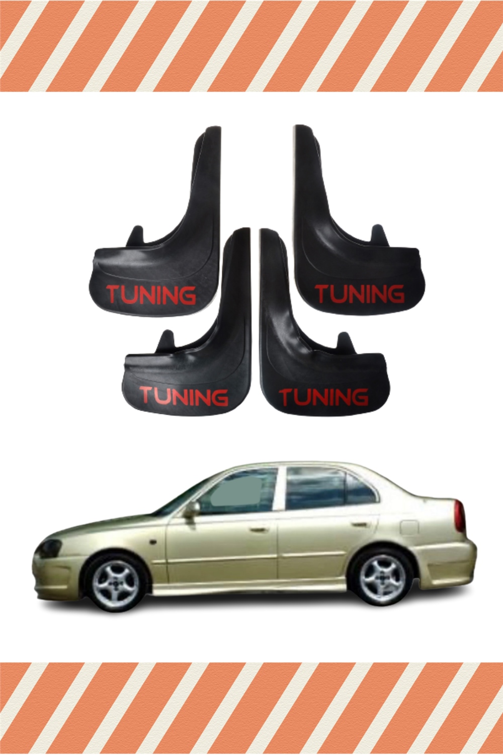 Hyundai Accent Milenyum Tunıng Yazılı 4Lü Tozluk Çamurluk Paçalık