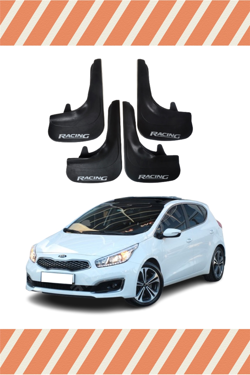 Kia Ceed Racing Yazılı 4'Lü Tozluk Çamurluk Paçalık   