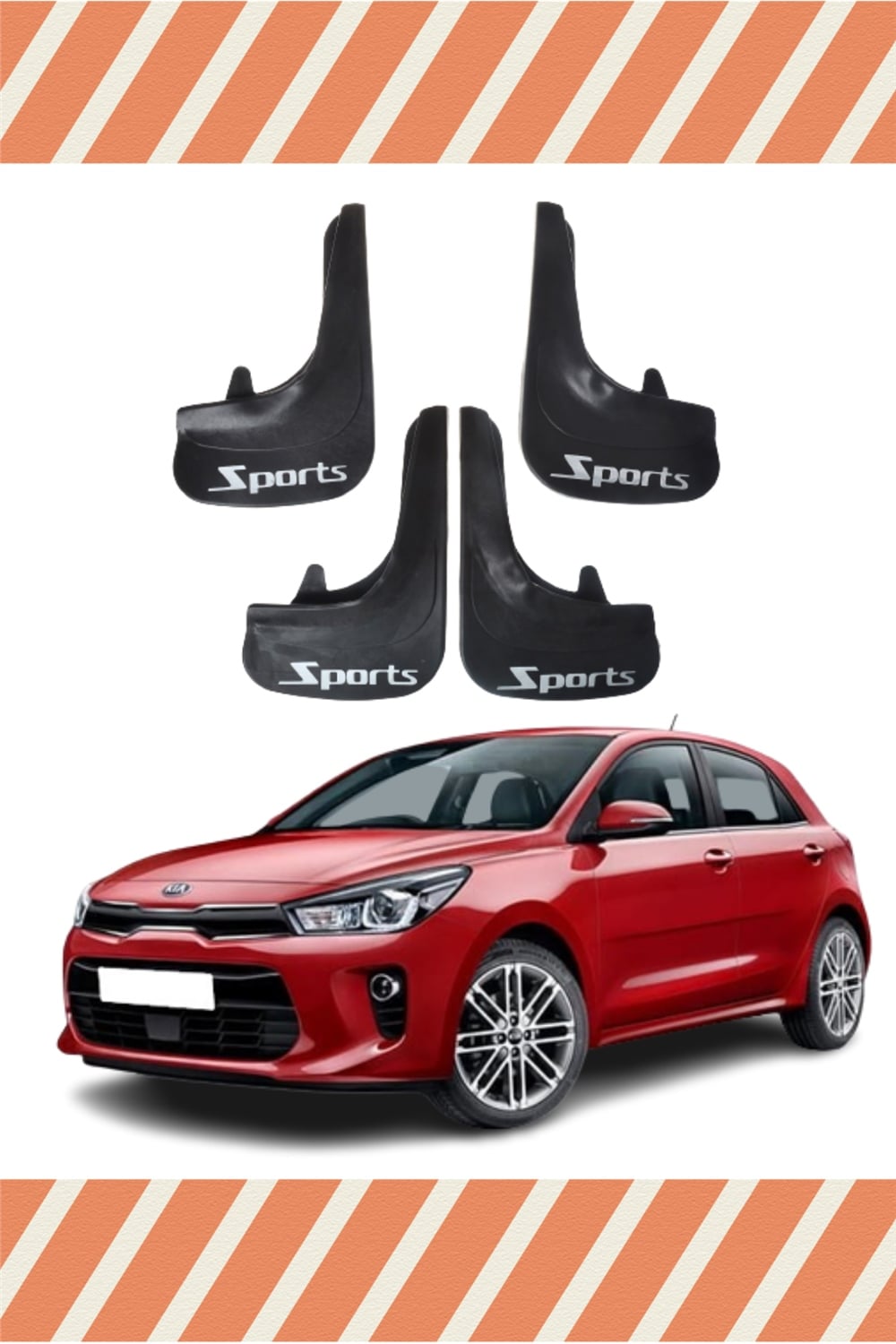 Kia Rio 20016-2020 Sports Yazılı 4Lü Tozluk Çamurluk Paçalık   