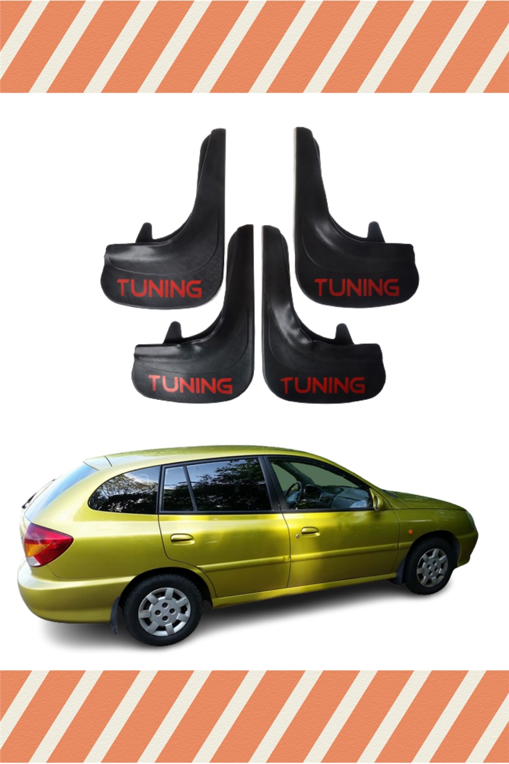 Kia Rio Stw 2003-2005 Tunıng Yazılı 4Lü Tozluk Çamurluk Paçalık   