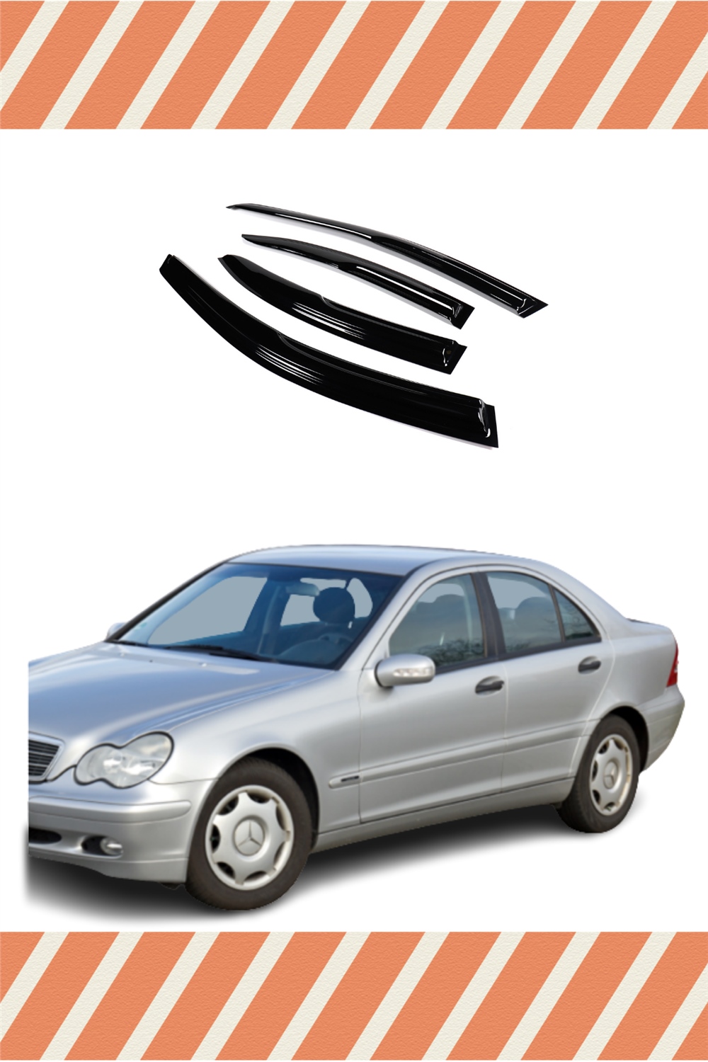 Mercedes C (W203) 2000-2007 Modellerine Özel 4Lü Mügen Tip Cam Rüzgarlığı