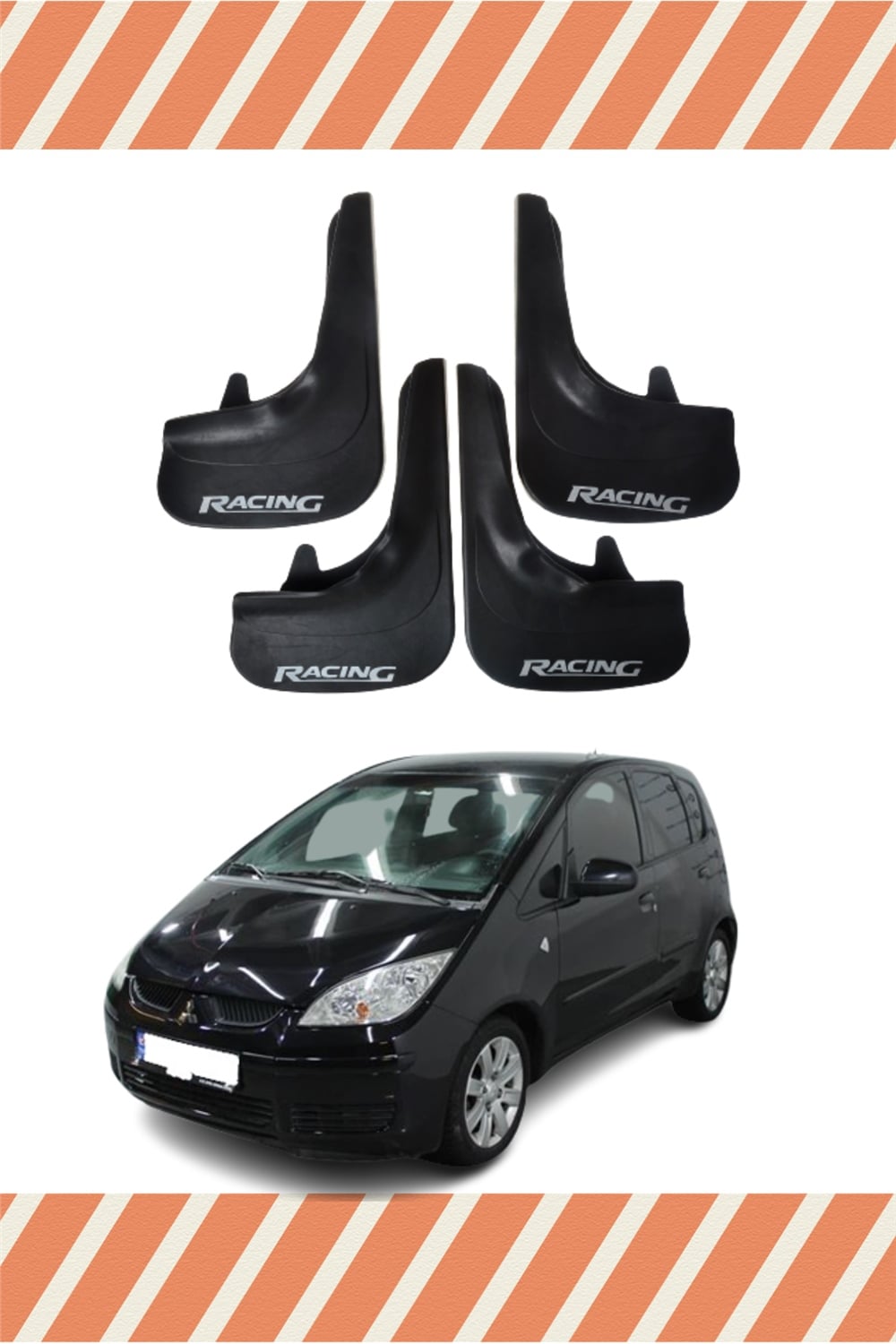 Mitsubishi Colt Racing Yazılı 4'Lü Tozluk Çamurluk Paçalık   