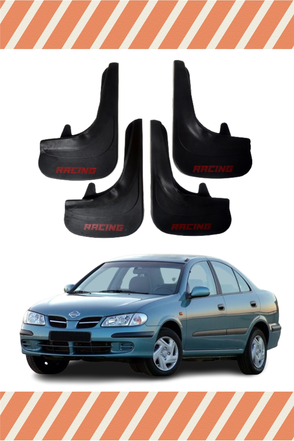 Nissan Almera Racing Yazılı 4'Lü Tozluk Çamurluk Paçalık   