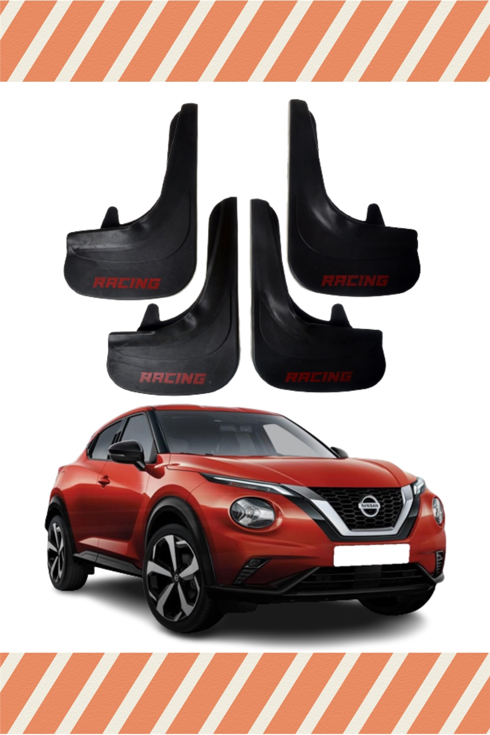 Nissan Juke Racing Yazılı 4'Lü Tozluk Çamurluk Paçalık   