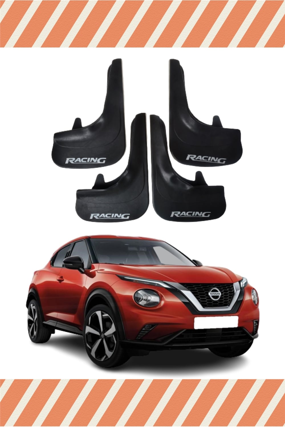 Nissan Juke Racing Yazılı 4'Lü Tozluk Çamurluk Paçalık   