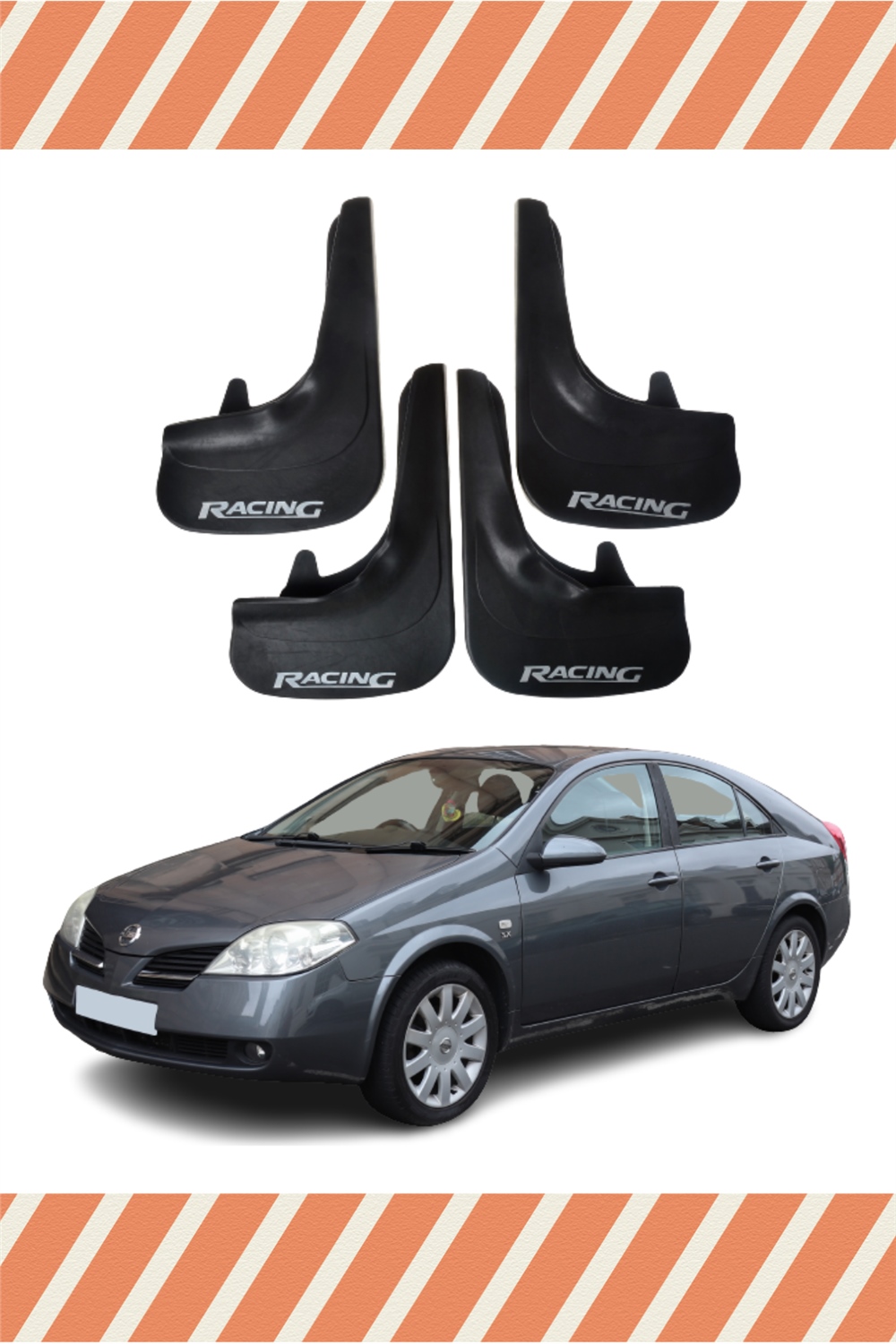 Nissan Primera Racing Yazılı 4'Lü Tozluk Çamurluk Paçalık   