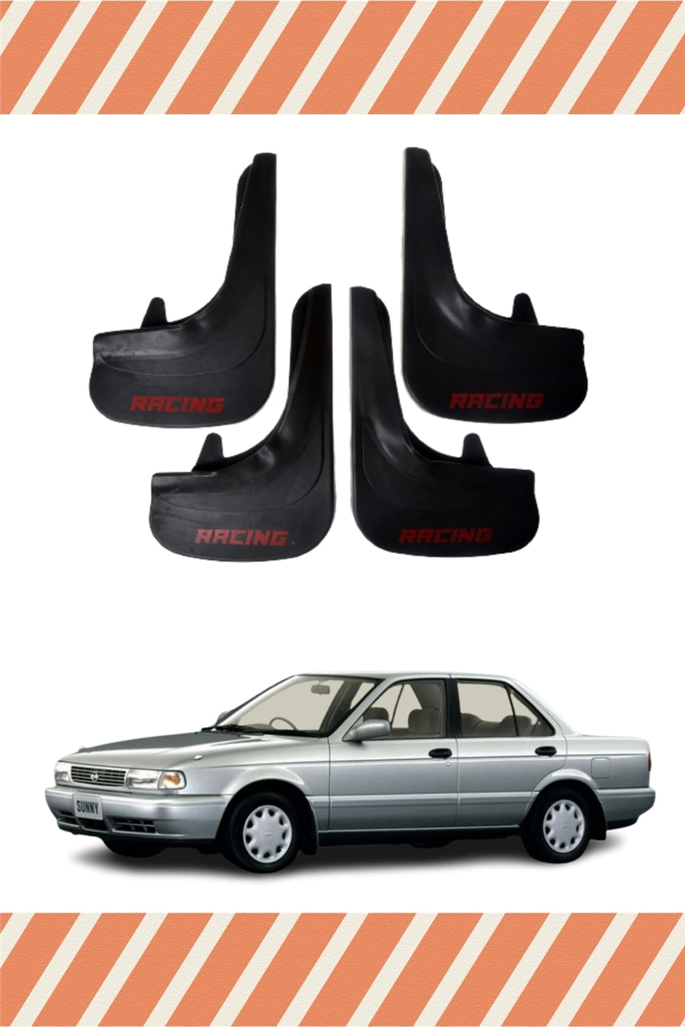 Nissan Sunny Racing Yazılı 4'Lü Tozluk Çamurluk Paçalık 