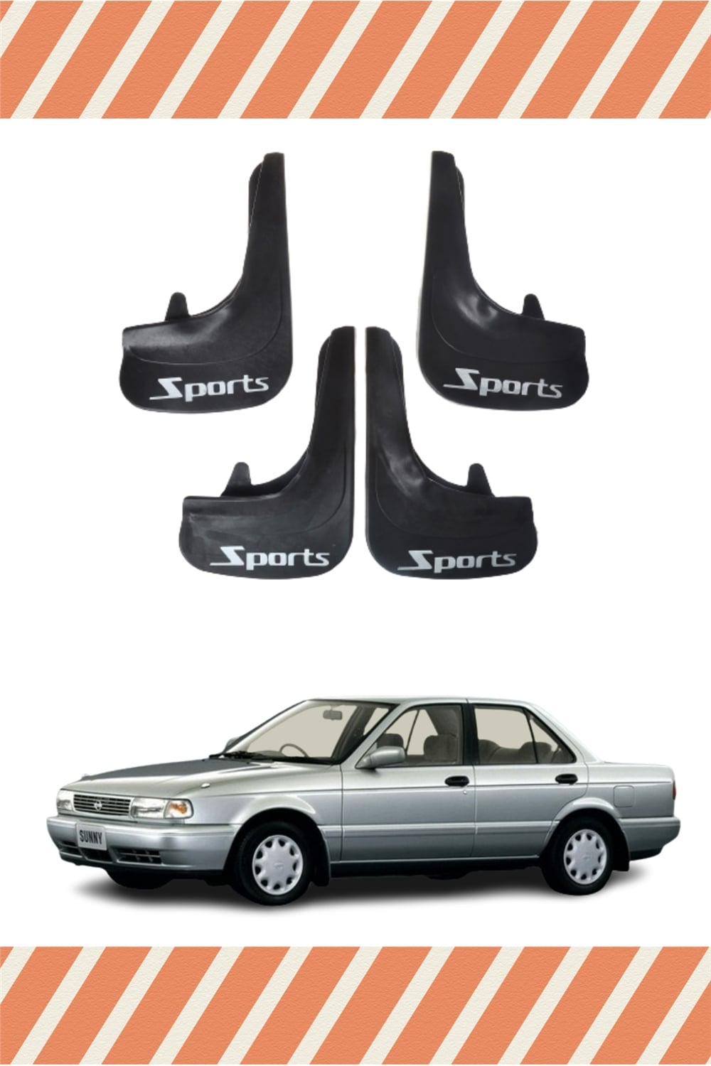 Nissan Sunny Sports Yazılı 4Lü Tozluk Çamurluk Paçalık  