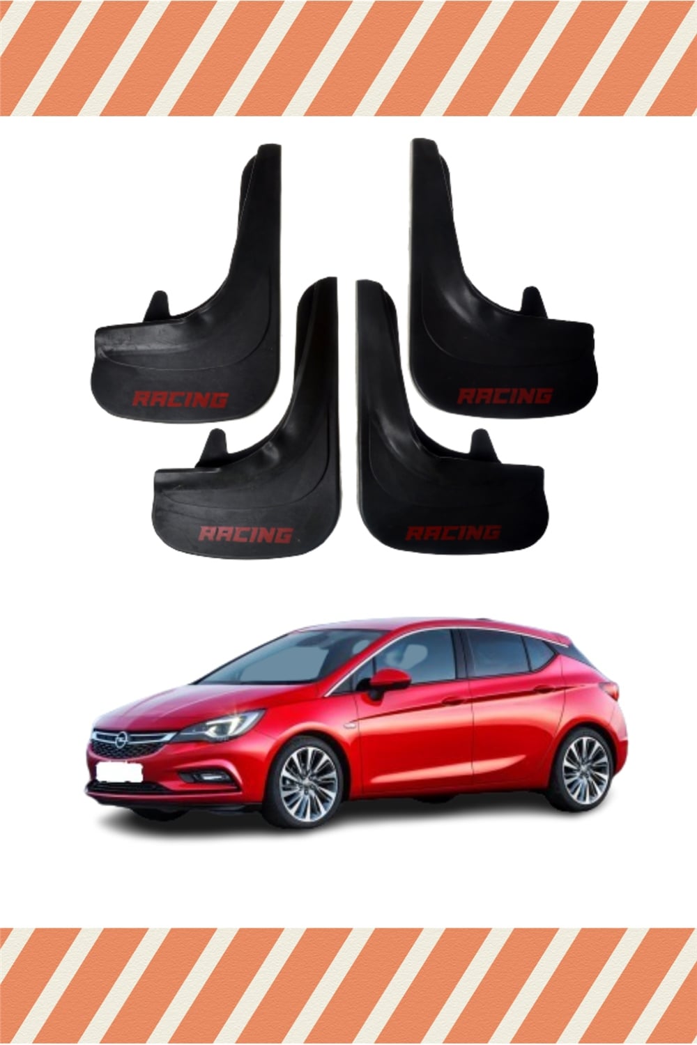 Opel Asrta K Hb 2015-2020 Racing Yazılı 4'Lü Tozluk Çamurluk Paçalık 