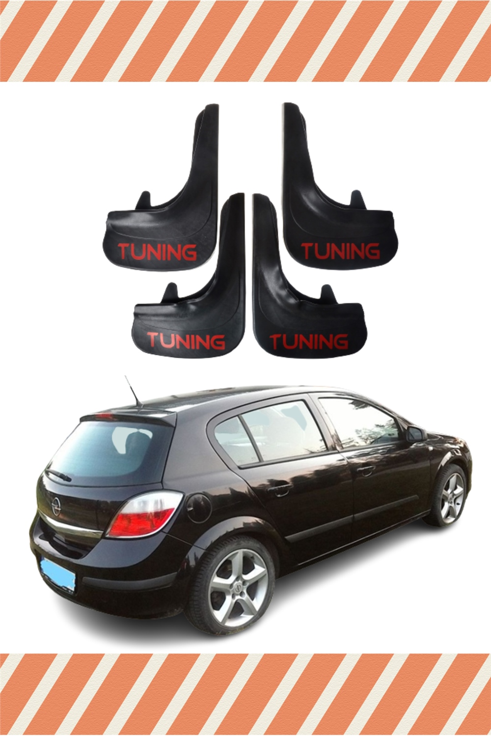 Opel Astra H Hb 2004-2015 Tunıng Yazılı 4Lü Tozluk Çamurluk Paçalık  