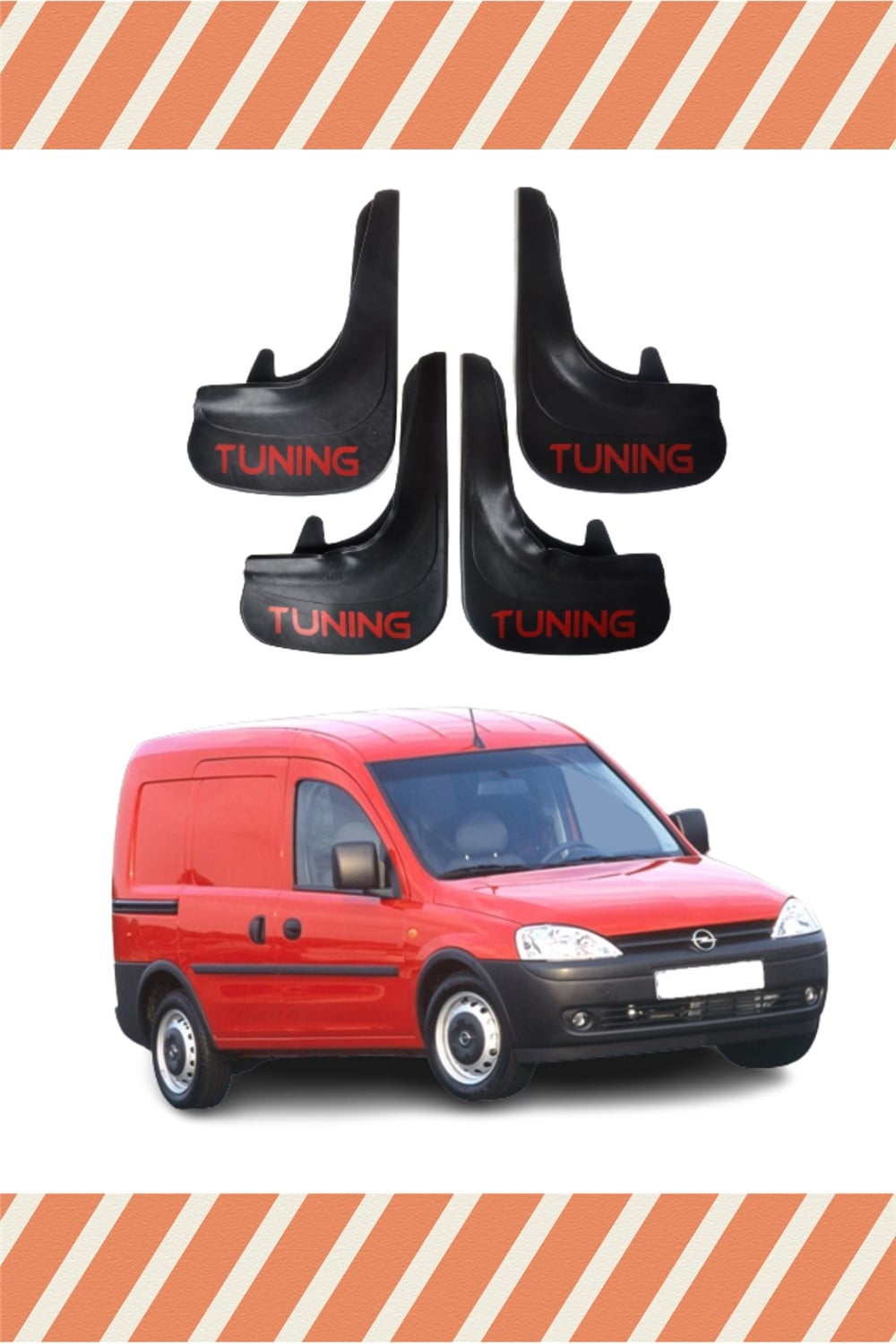 Opel Combo 2001-2013 Tunıng Yazılı 4Lü Tozluk Çamurluk Paçalık 