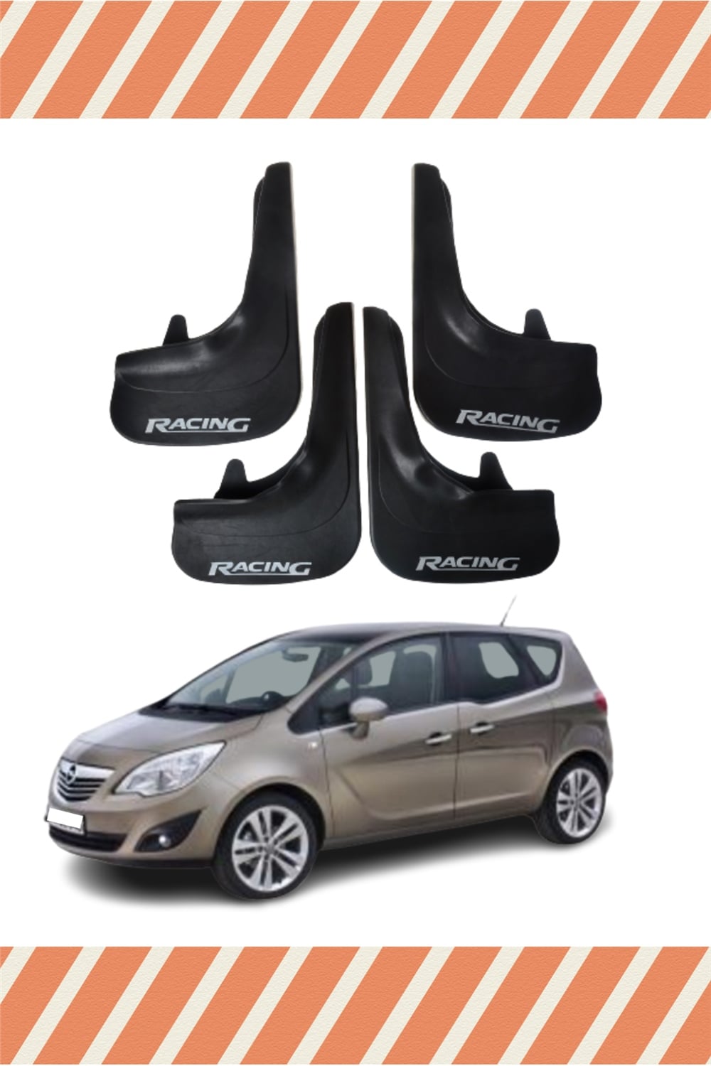 Opel Meriva Racing Yazılı 4'Lü Tozluk Çamurluk Paçalık 