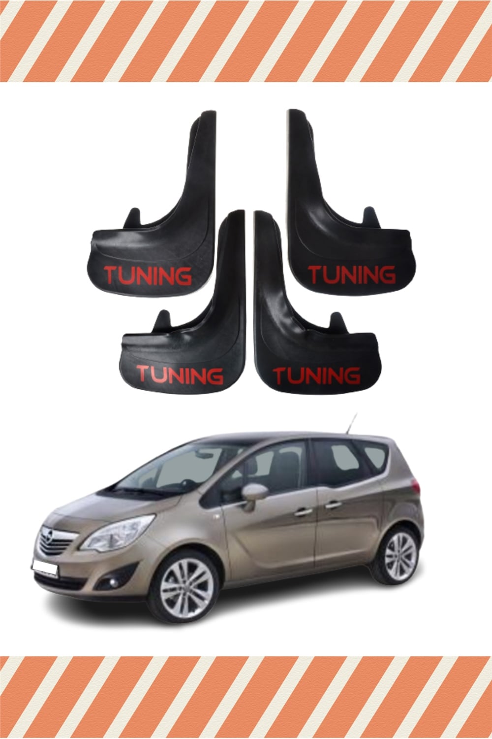 Opel Meriva Tunıng Yazılı 4Lü Tozluk Çamurluk Paçalık 
