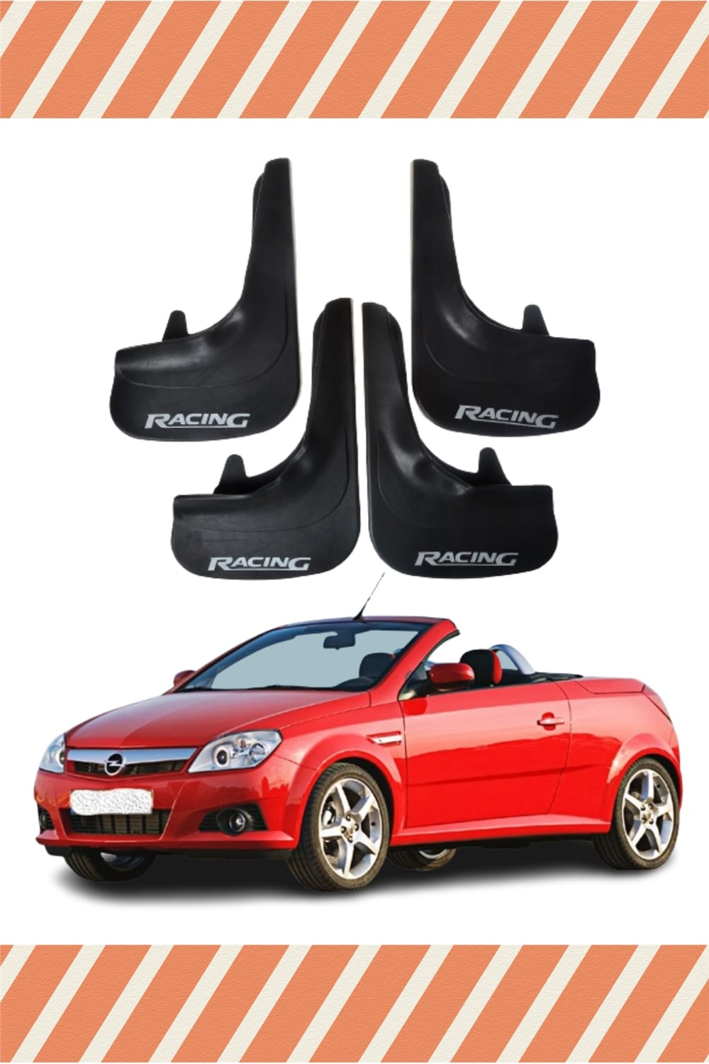 Opel Tigra Racing Yazılı 4'Lü Tozluk Çamurluk Paçalık 