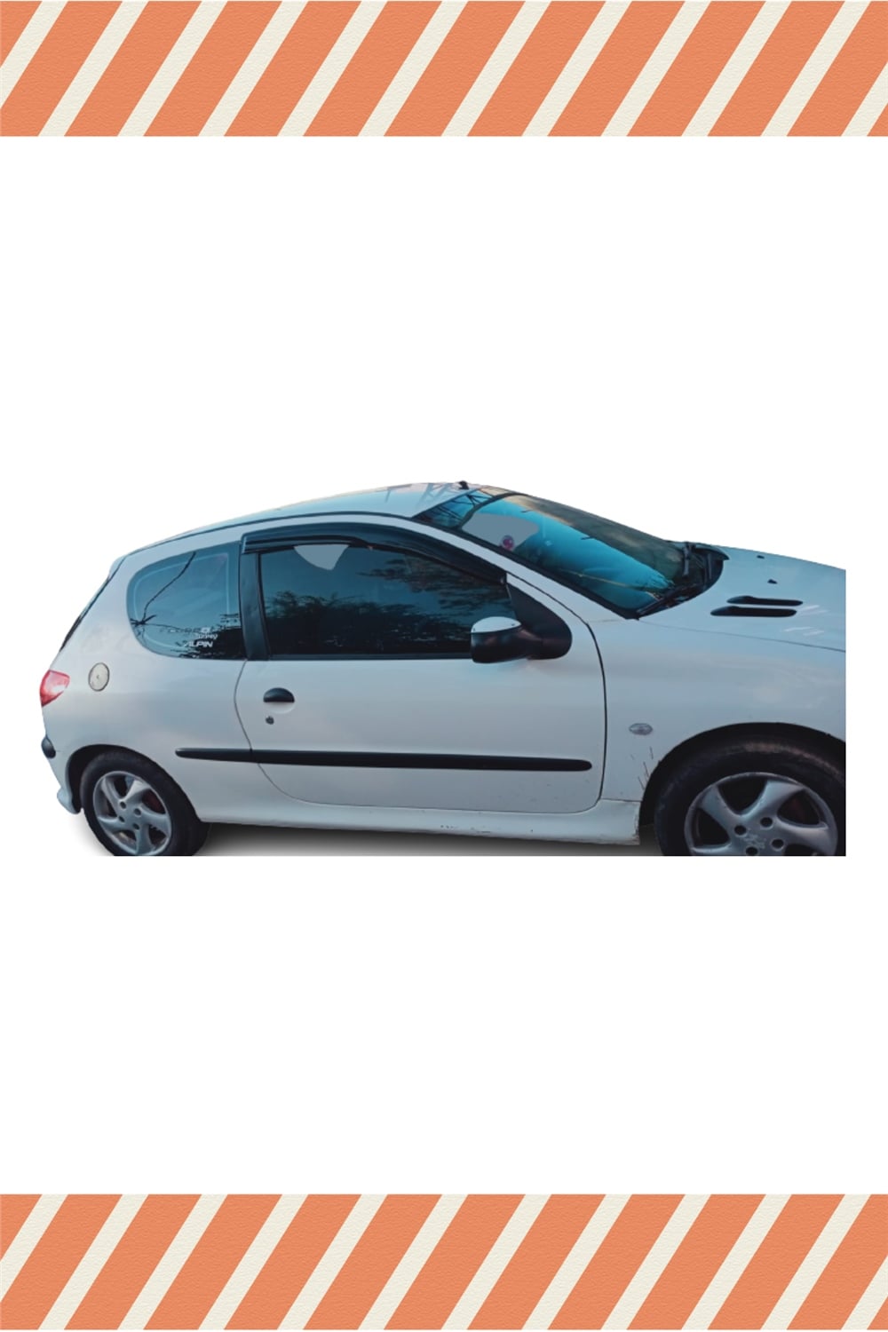 Peugeot 206    ( 2 Kapı ) Tüm  Modellerine Özel 2Li Mügen Tip Cam Rüzgarlığı