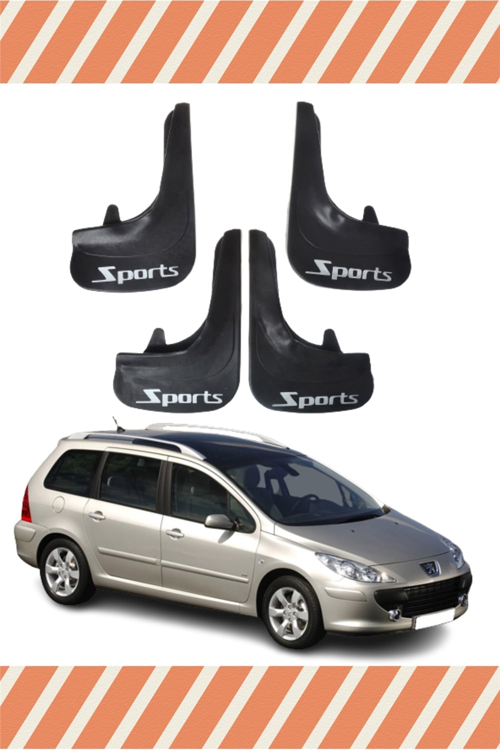 Peugeot 307 Stw Tüm Kasalar Sports Yazılı 4Lü Tozluk Çamurluk Paçalık 
