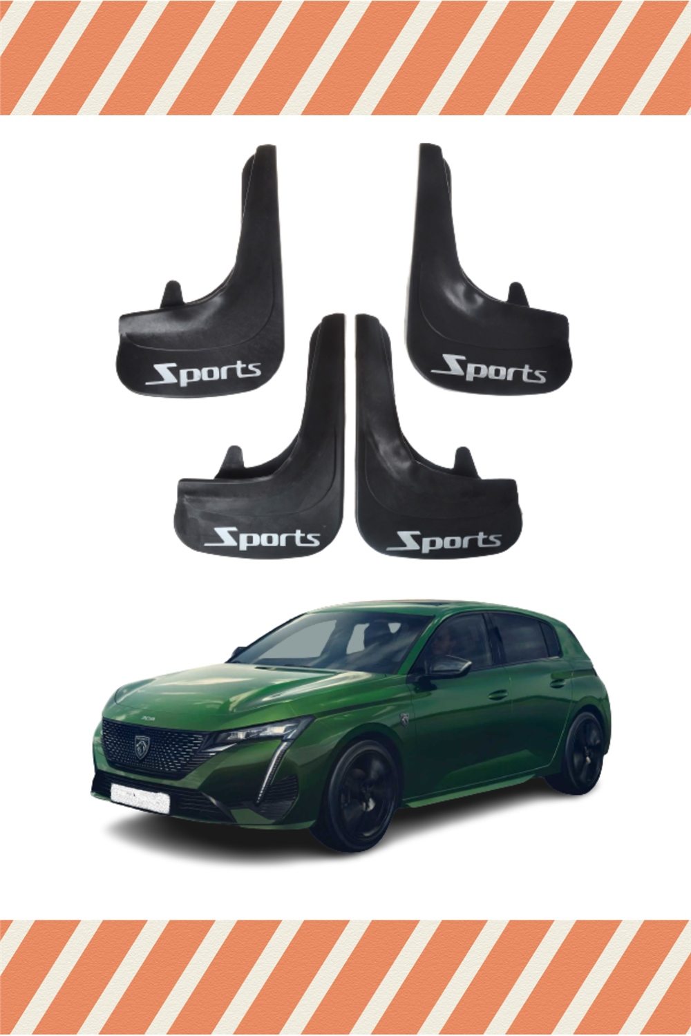 Peugeot 308 Sports Yazılı 4Lü Tozluk Çamurluk Paçalık 