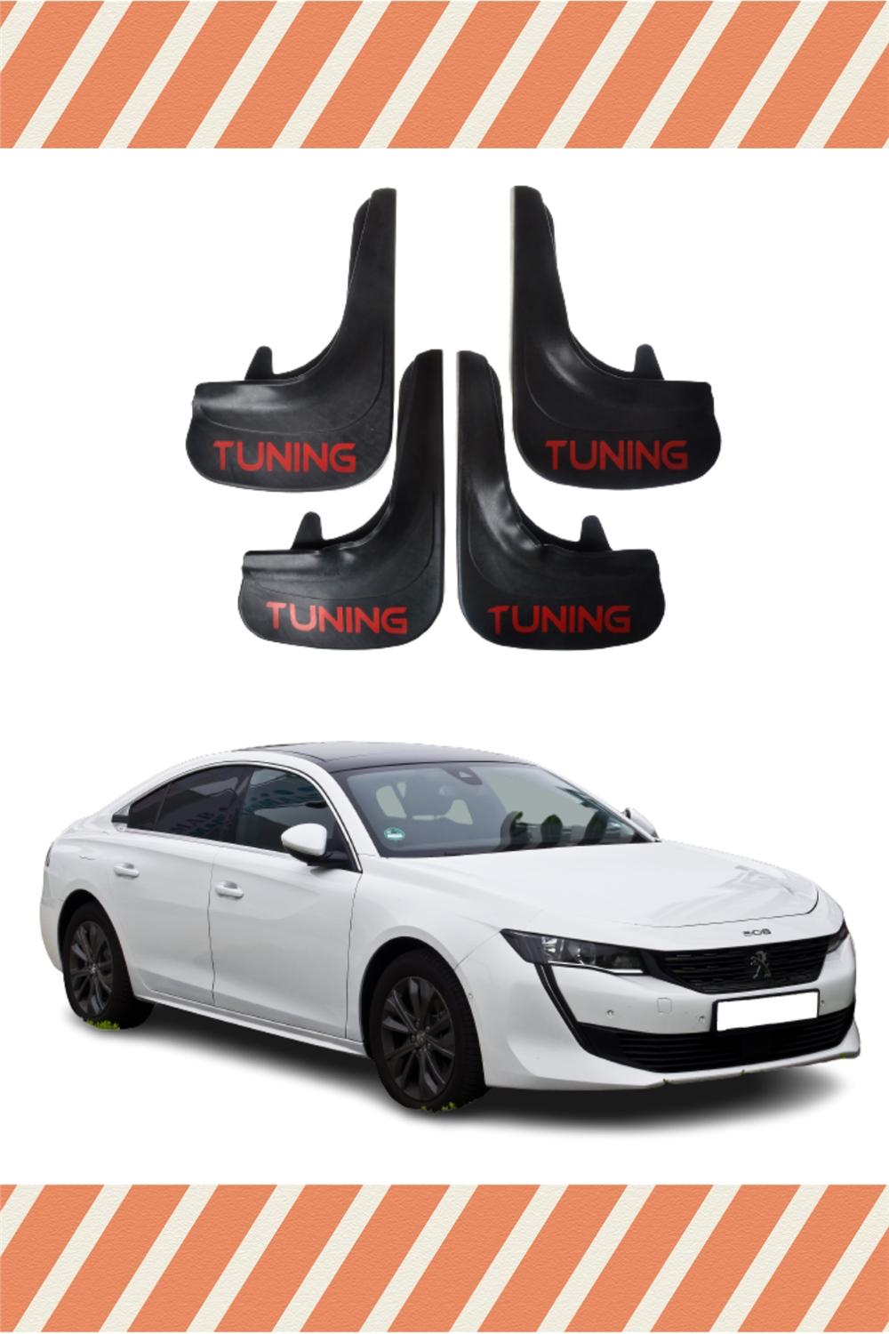 Peugeot 508 Tunıng Yazılı 4Lü Tozluk Çamurluk Paçalık 