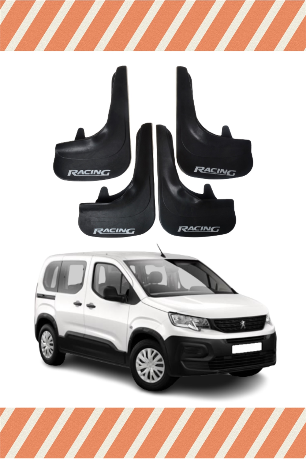 Peugeot Rifter Racing Yazılı 4'Lü Tozluk Çamurluk Paçalık 