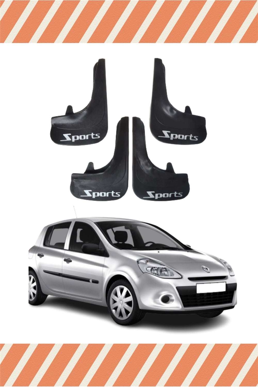 Renault Clio 3 Sports Yazılı 4Lü Tozluk Çamurluk Paçalık 