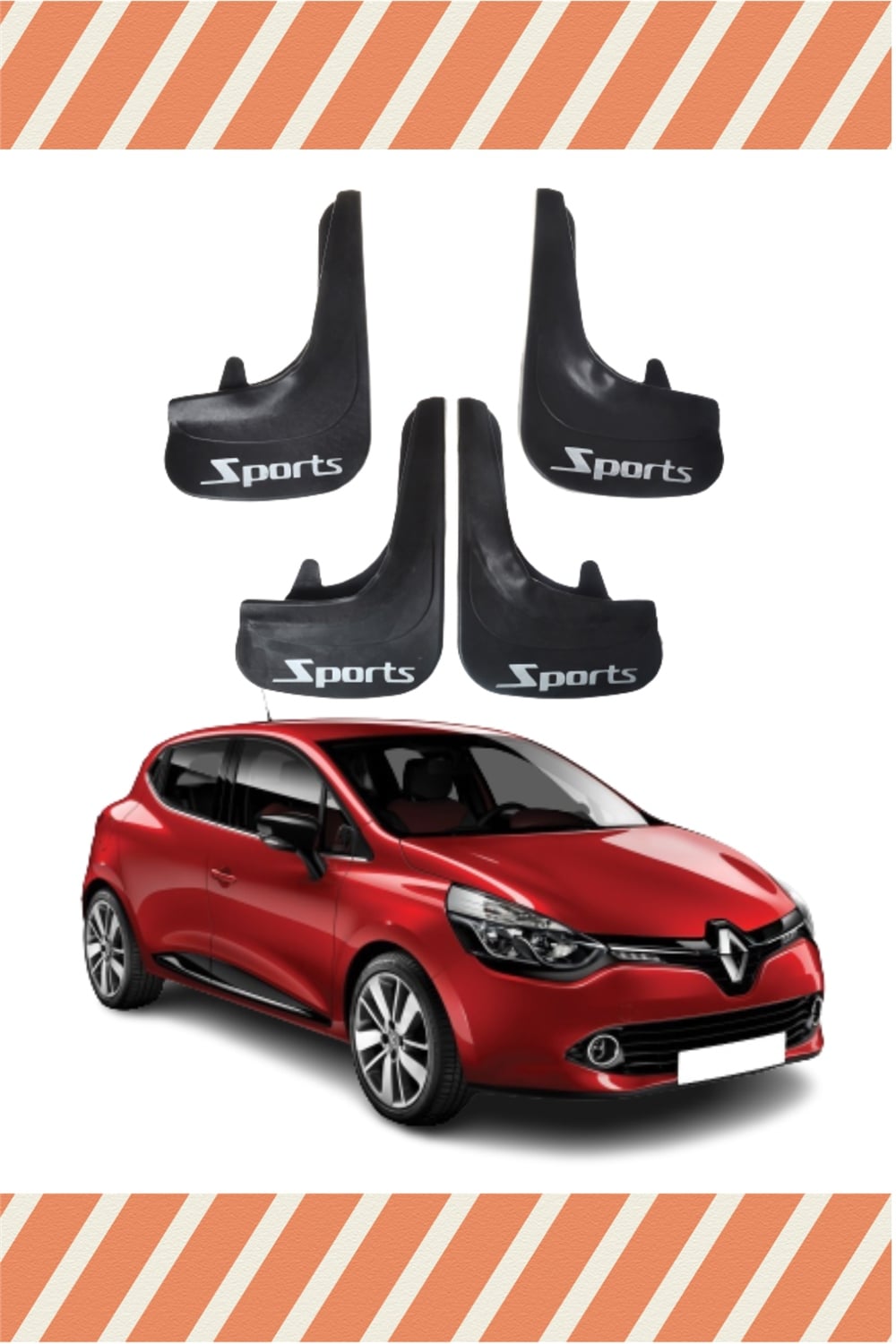 Renault Clio 4  Sports Yazılı 4Lü Tozluk Çamurluk Paçalık 