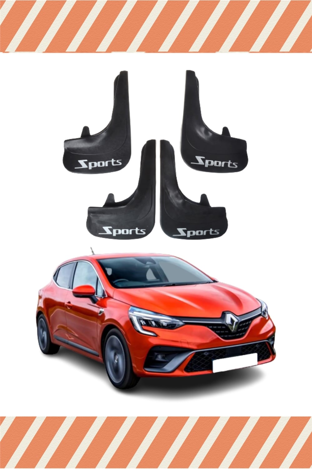 Renault Clio 5 Hb 2019-2021 Sports Yazılı 4Lü Tozluk Çamurluk Paçalık 