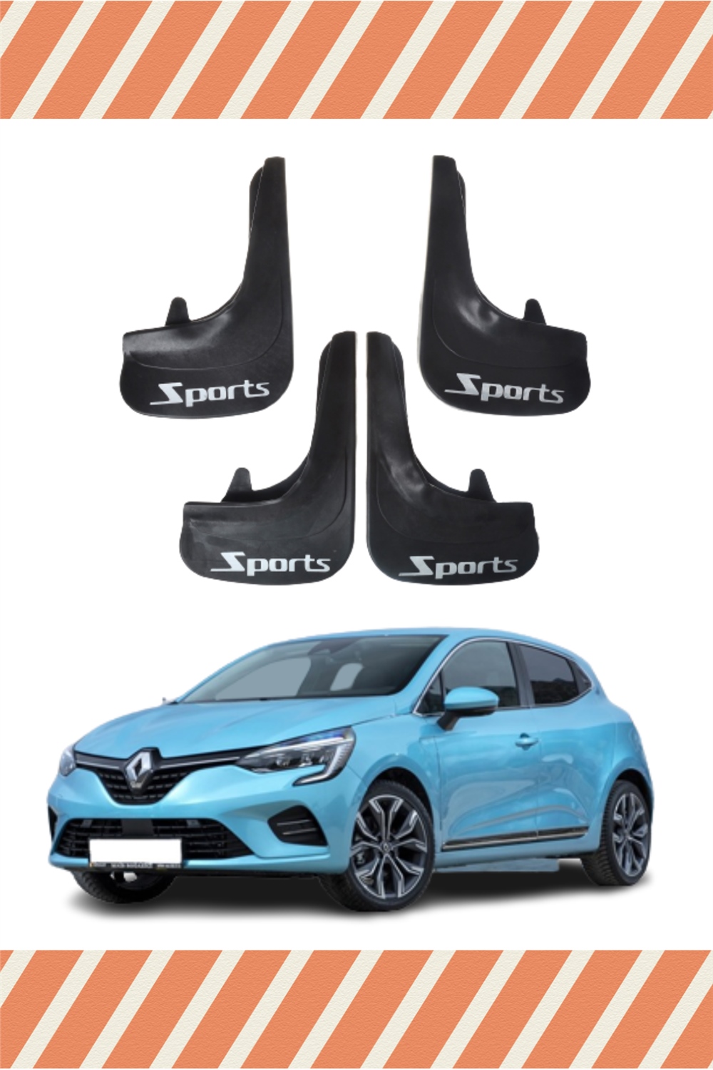 Renault Clio 5 Sports Yazılı 4Lü Tozluk Çamurluk Paçalık 