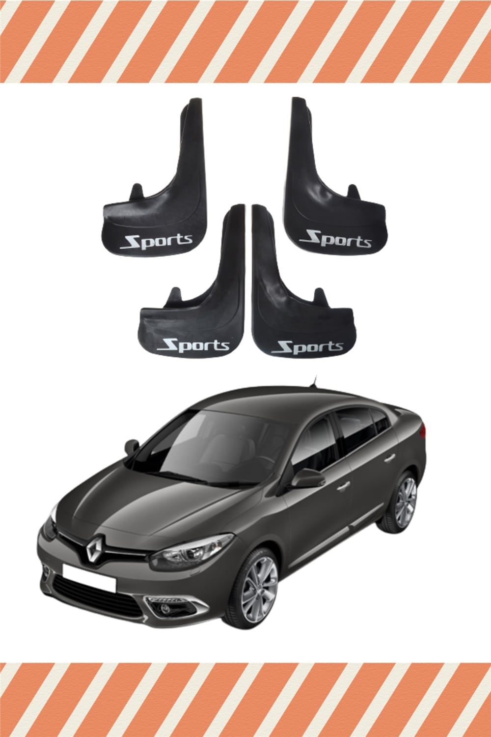 Renault Fluence Tüm Kasalar Sports Yazılı 4Lü Tozluk Çamurluk Paçalık 