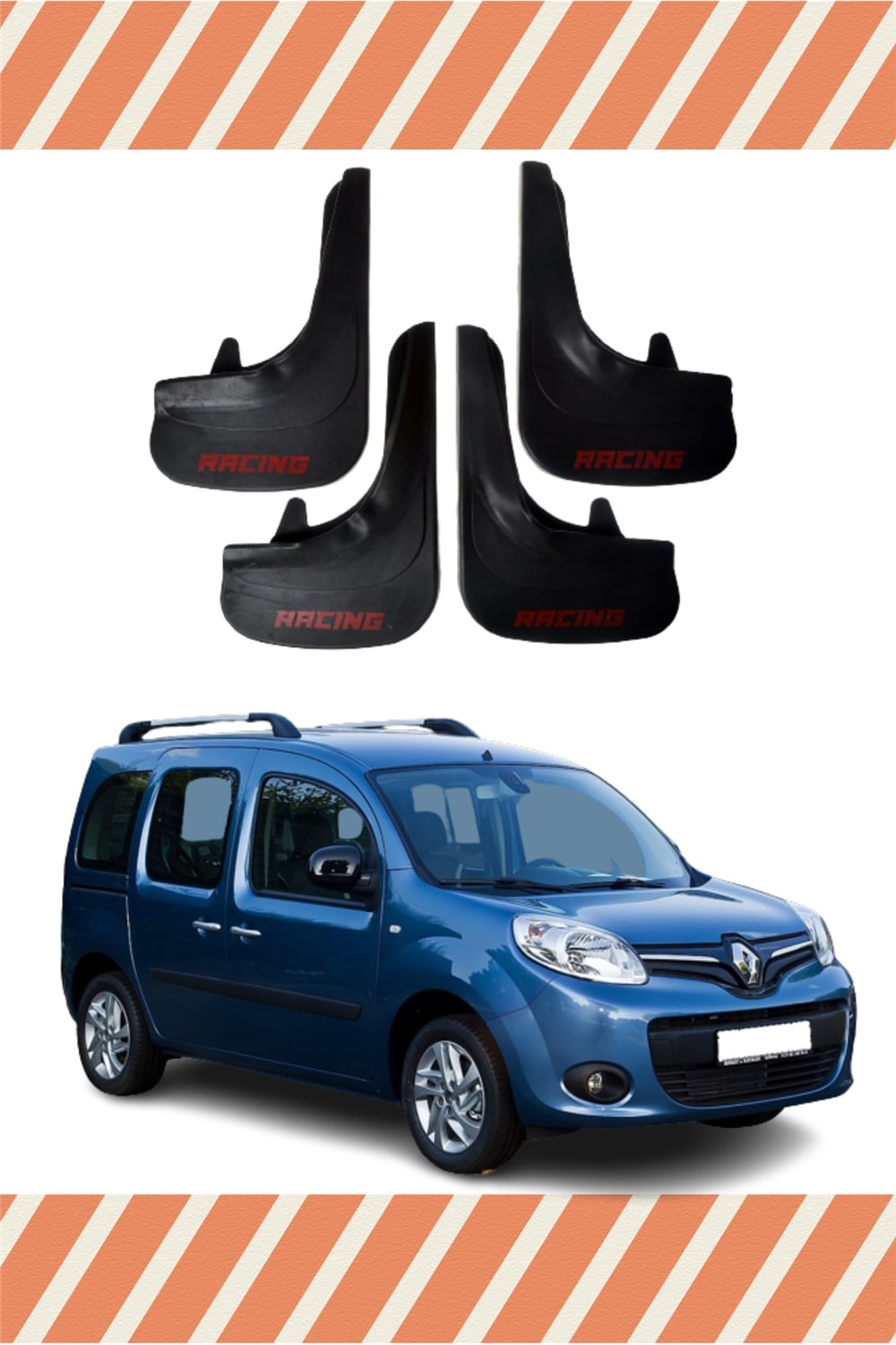 Renault Kangoo Racing Yazılı 4'Lü Tozluk Çamurluk Paçalık 