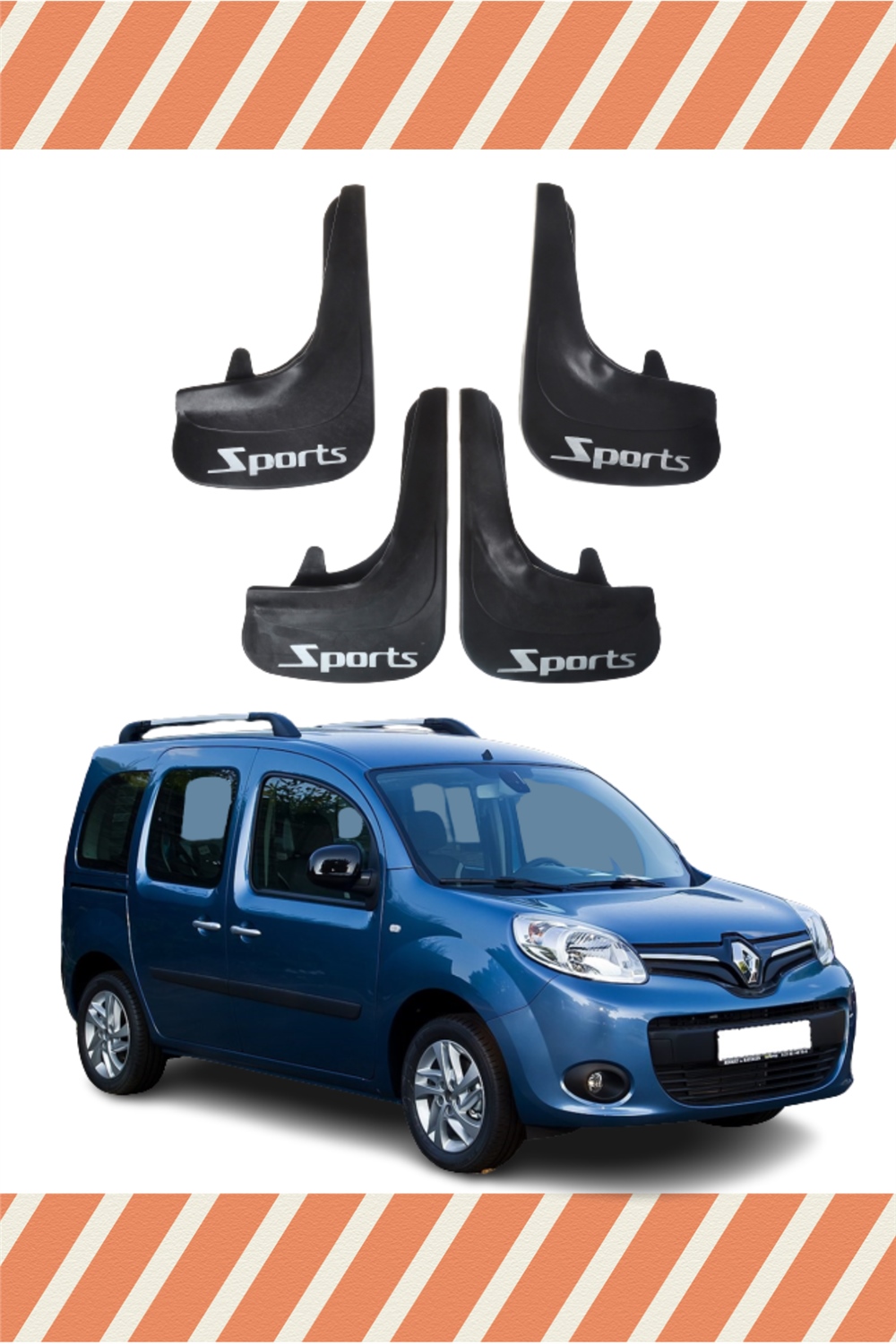 Renault Kangoo Sports Yazılı 4Lü Tozluk Çamurluk Paçalık 