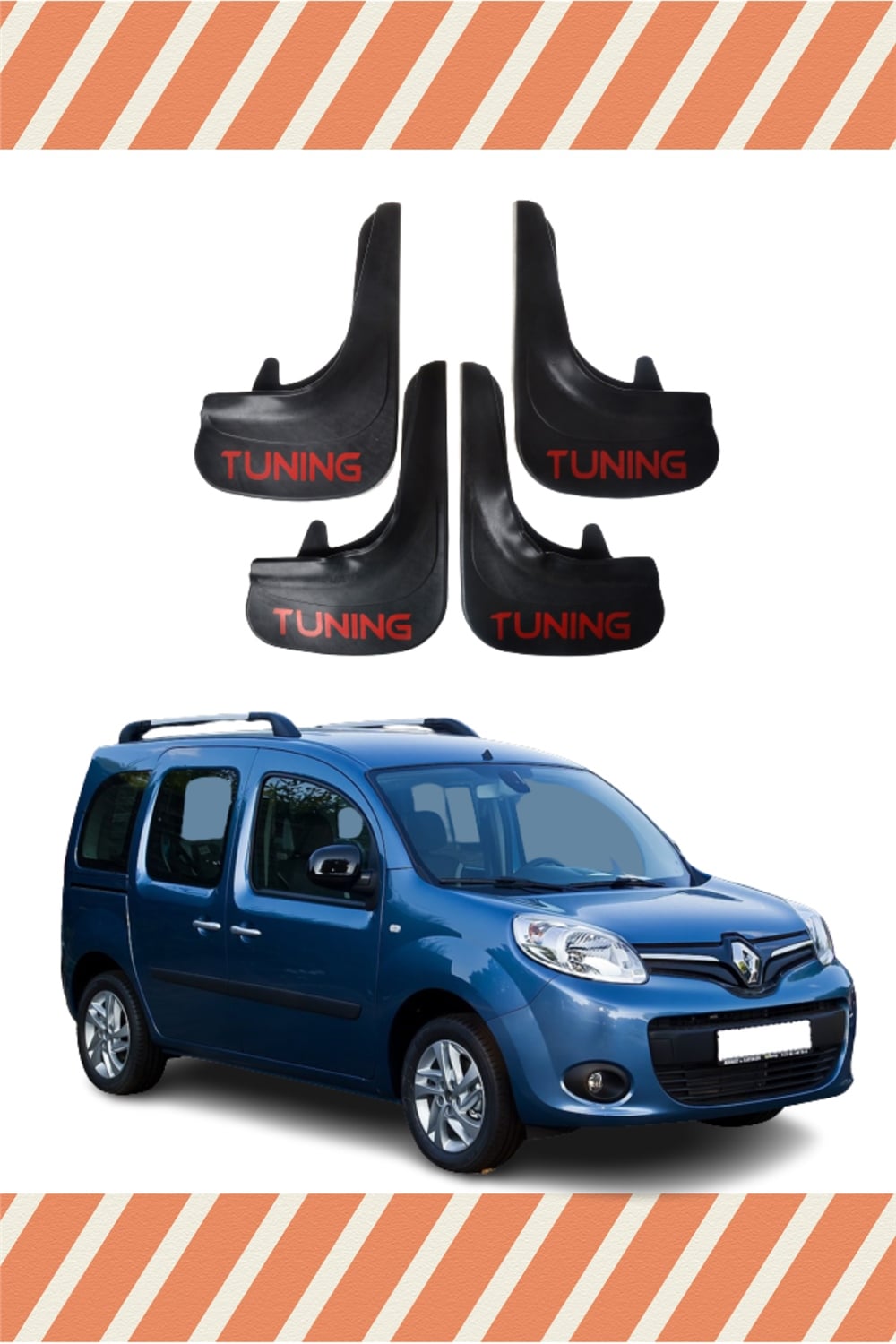 Renault Kangoo Tunıng Yazılı 4Lü Tozluk Çamurluk Paçalık 