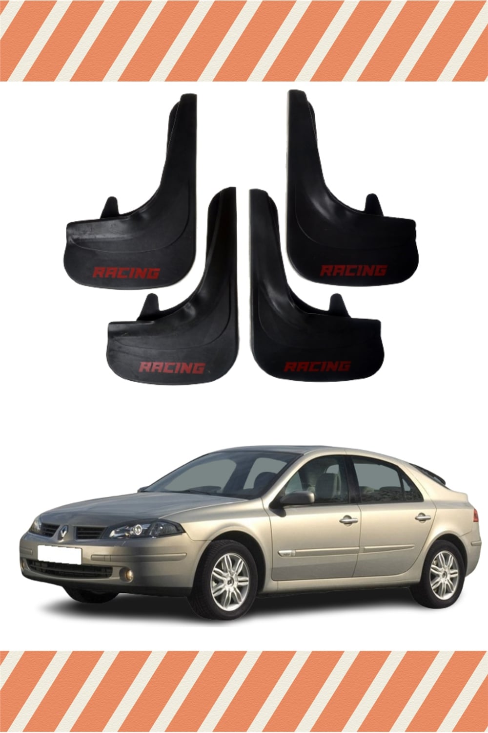 Renault Laguna 2 Racing Yazılı 4'Lü Tozluk Çamurluk Paçalık 